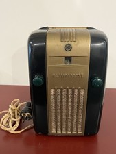 Vintage Westinghouse Little Jewel Refrigerator 1940's Radio Dark Green ~ WORKS picture