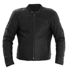 Rayven Spirit Classic Retro Style Leather Motorcycle Motorbike Jacket - Black picture