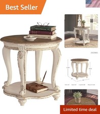 Realyn Round End Table, French Country, White picture