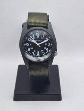 Bertucci Watch 13351 A-3P Sportsman - Black Dial/ Black Case w/ Olive Nylon Band picture