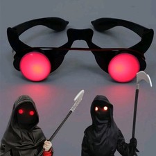 Glowing Red Eyes Glasses Grim Reaper Halloween Costume Accessory Light up picture