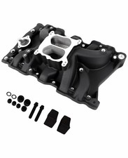Dual plane intake Manifold 7111BK For Oldsmobile 64-85 307 330 350 403 V8 Engine picture