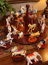 Franklin Mint 1988 Treasury of Carousel Art 14 Pc Collection Display picture