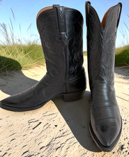 Vtg LUCCHESE Classics PREMIUM Goatskin For Thieves Market Cowboy Boots MEN 11 D picture