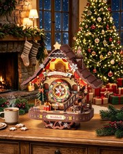 ROKR Christmas Cuckoo Clock Wooden 3D Puzzle Mechanical Model Kits DIY Xmas Gift picture