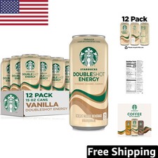 Deliciously Energizing Starbucks Vanilla Doubleshot Coffee 12 Cans - 15oz Each picture
