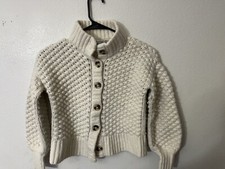 Madewell Surrey Bobble Cardigan Sweater Women XXS Cream Textured Heavy Knit picture