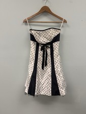 Vintage Jessica McClintock Gunne Sax Strapless Dress Polka Dot Bow Tulle Hem 3 picture