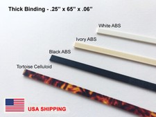 Thick ABS Plastic Binding Guitar Mandolin Luthier - White Ivory Black Tortoise picture