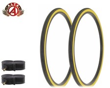 2 ALTA BICYCLE WIRE BEAD TIRE 26 x 1-3/8 BLACK GUM SLICK TOURING TREAD W/TUBES. picture