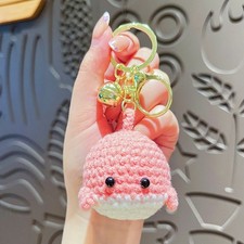 Creative Cartoon Yarn Vrochet Whale Keychain Bag Pendant Cute Gift 1 Piece Pink picture