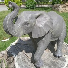 Large Realistic Resin Elephant Statue - Country Style Animal Decor for Garden, Y picture