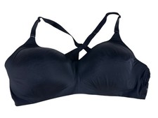 Torrid Curve Bra 46D Black Wireless Lightly Lined Lace Back Smoothing NWT picture