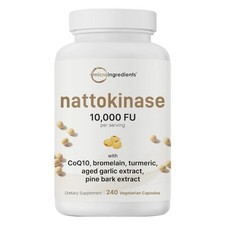 Nattokinase 10,000 FU per Serving (Natural Natto Extract), 240 Vegetarian Capsul picture