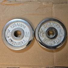 Vintage Champs Barbell 2.5lbs Standard Weight Plates CHROME 1