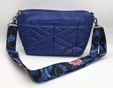 Lug Flare Purse RFID Crossbody Bag Travel Lightweight Cobalt Blue Quilted Logo picture