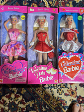 Mattel Barbie Special Edition Valentine Barbie Dolls Lot of 3 NIB picture