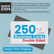250 Custom Full Color Business Cards 2 Side Printing FREE DESIGN &  picture
