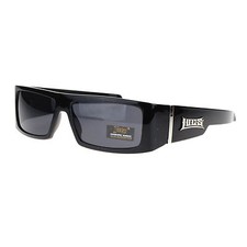 AUTHENTIC LOCS Men's Rectangular Gangster Style Sunglasses BLACK picture