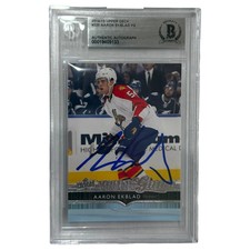 Aaron Ekblad Autographed 2014-15 Upper Deck Young Guns #225 Rookie Card - Becket picture