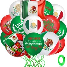 45pcs Mexico Independence Day Party Decorations Viva Mexico Balloons Mexico picture