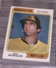 1974 Topps - Rich Morales NAT'L LEA Error #387 EXC. to NM/M picture