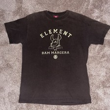 Vintage Rare Y2K Brown Elements Skatevoard Bam Magera collab T Shirt picture