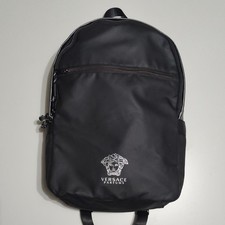 Versace Parfums Black Nylon Sport Backpack w/ Silver Medusa logo Never Used picture