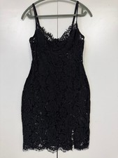 NWT Fashion Nova Dropping Hints Black Lace Bodycon Mini Dress Size M picture