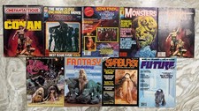 Vintage Sci-Fi Movie Magazine Lot Starlog Famous Monsters Conan Star Trek 9pc picture