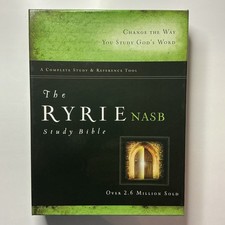The Ryrie Study Bible NASB Charles C Ryrie 2012 Moody Genuine Leather Black picture