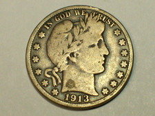 1913-D Barber Half Dollar    VG      SN8906 picture