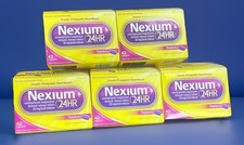 Nexium 24hr Acid Reducer Heartburn Relief  20mg 42 Tablets Ea. 5 Boxes Exp 01/27 picture