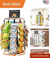 Elegant 5-Tier Chip Rack Display Stand with 40 Clips & 360° Rotating Base picture