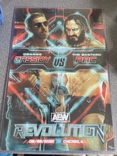 AEW MatchUp 12x18 Poster Orange Cassidy v PAC Revolution /50 Ben Satterley RIP picture