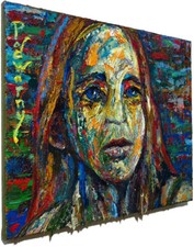 ORIGINAL OIL█PAINTING VINTAGE█ART SIGNED OUTSIDER ABSTRACT EXPRESSIONIST POP█OAK picture