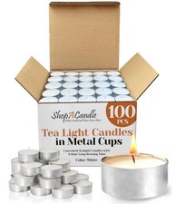 100-400 Pcs Tea Light Candles Bulk Votive Candles Unscented,6 Hours Long Burning picture