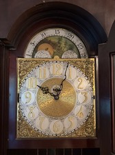 Royal Furniture Grand Rapids Antique Grandfather Clock Moon Phase c1900 picture