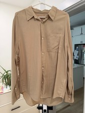 Madewell Perfect Fit Button Down Shirt Mens Large Tan New Without Tags picture