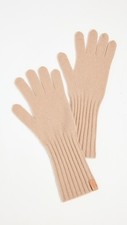 Vince 100% Boiled Cashmere Knit Gloves Camel Tan Touchscreen Phone Friendly picture