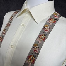 Vintage Trafalgar Suspenders Limited Edition Silk Clowns Happy Sad Circus Braces picture