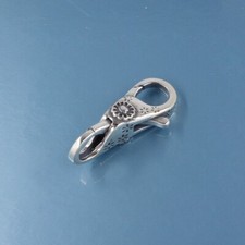 Sterling Silver Daisy Floral Double Openings Lobster Clasp Connector #44071 picture