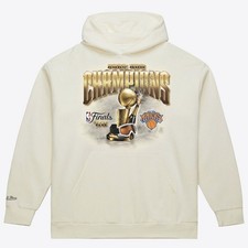 New York Knicks Mitchell & Ness 2026 NBA Finals Champions Hoodie - Cream Sz M  picture