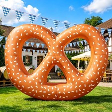 8FT Oktoberfest Inflatable Pretzel Decoration Outdoor Bavarian Beer Party picture