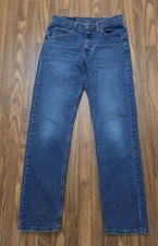 Mens Wrangler Jeans Med Wash Straight Leg 30x32 picture