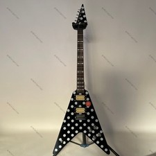 Randy Rhoads Polka V Electric Guitar Rounded fret Edge stainless Fret black picture