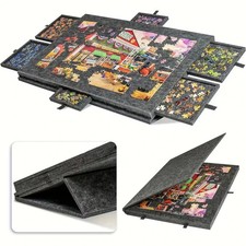 1000 Piece Tilting Puzzle Board 6 Drawers Felt Jigsaw Table with Cover picture