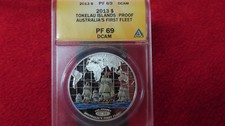 2013 $1 Tokelau Islands Australia's First Fleet Silver Anacs PF69 picture