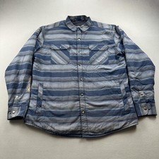 Kuhl Joyrydr Shirt-Jac Jacket Mens Large Blue Gray Sherpa Fleece Line Snap Front picture