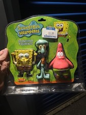 Vintage 2001 Spongebob Squarepants Bendable Figures Figurines 3 Pack Set New  picture
